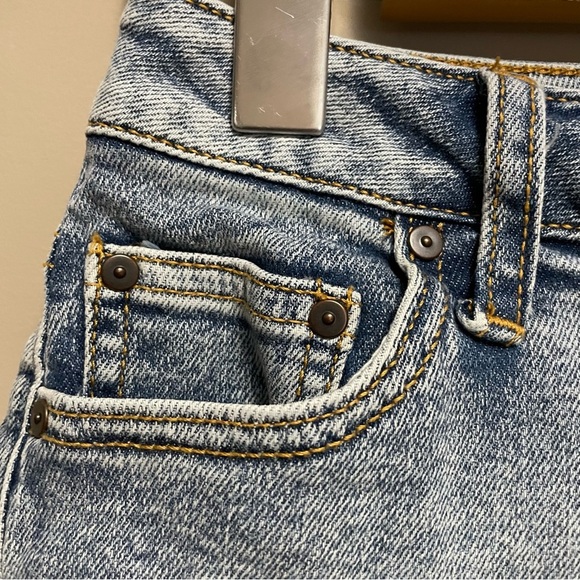 Sunday Best Blue Denim Jean Shorts Distressed Frayed Hem Women’s Size 25 - Picture 2 of 8